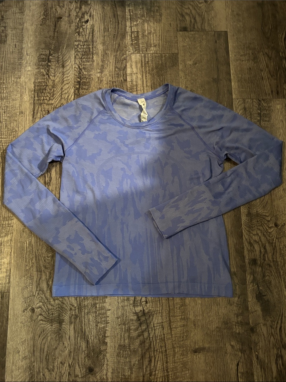 Lululemon Swiftly Tech Long Sleeve - Waist Length - Blue Camouflage - Size 10